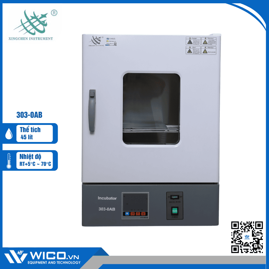 Tủ Ấm Vi Sinh Xingchen Trung Quốc 303-0AB | 45 Lít - Buồng Inox