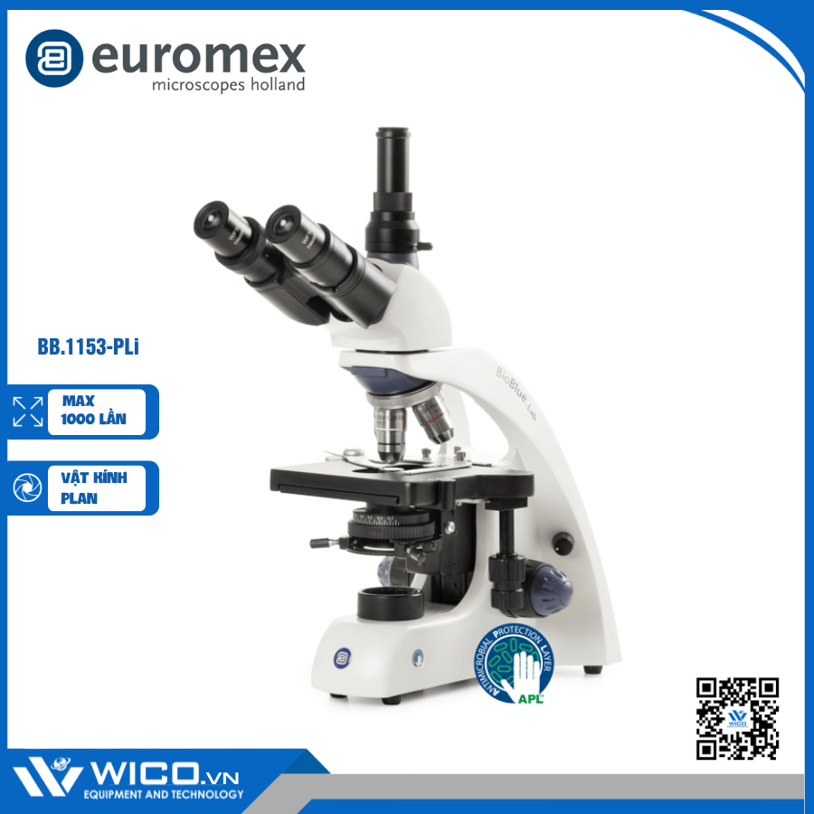 Kính hiển vi sinh học 3 mẳ Euromex BB.1153-PLI