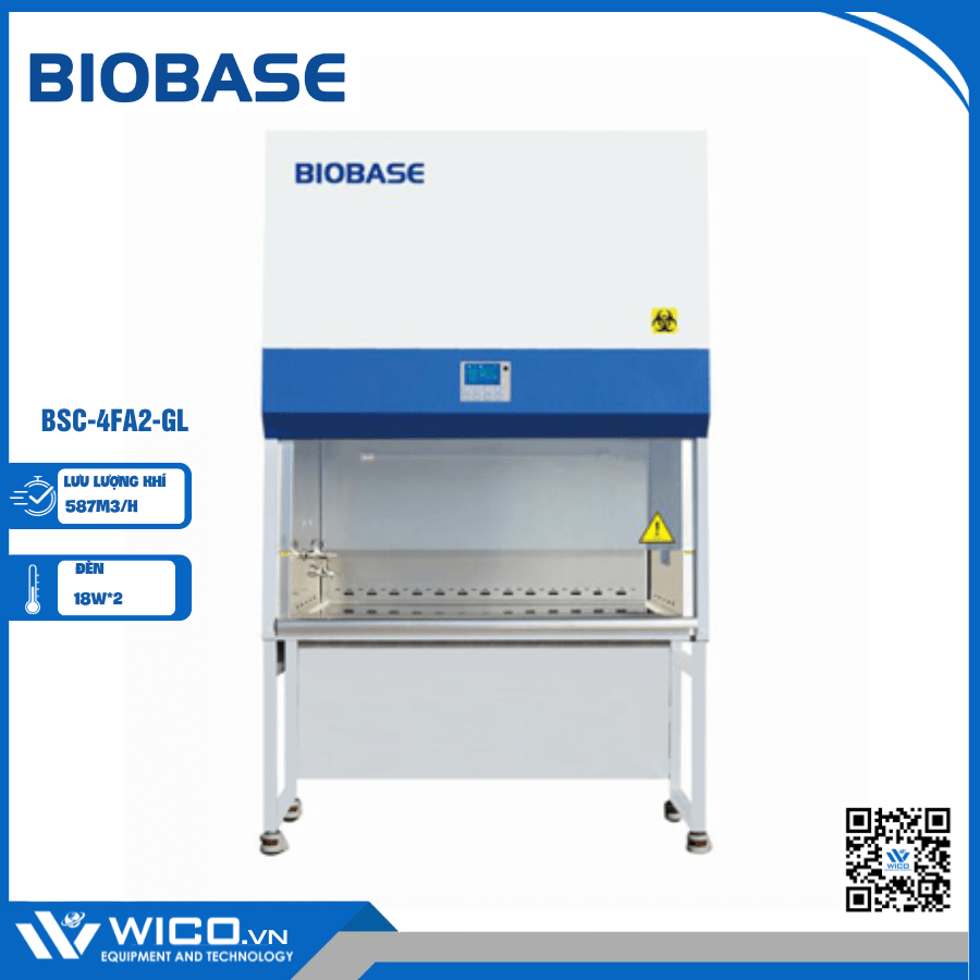 Tủ an toàn sinh học cấp 2 kiểu A2 Biobase BSC-4FA2-GL