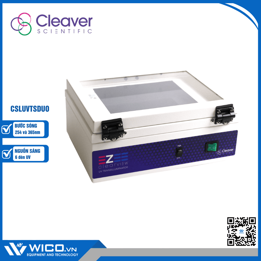 Bàn soi gel 2 bước sóng Cleaver Scientific CSLUVTSDUO (6 đèn UV)