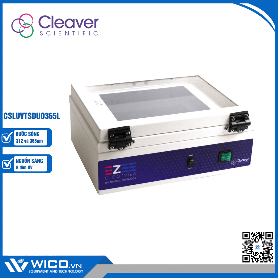 Bàn soi gel 2 bước sóng Cleaver Scientific CSLUVTSDUO365L (8 đèn UV)