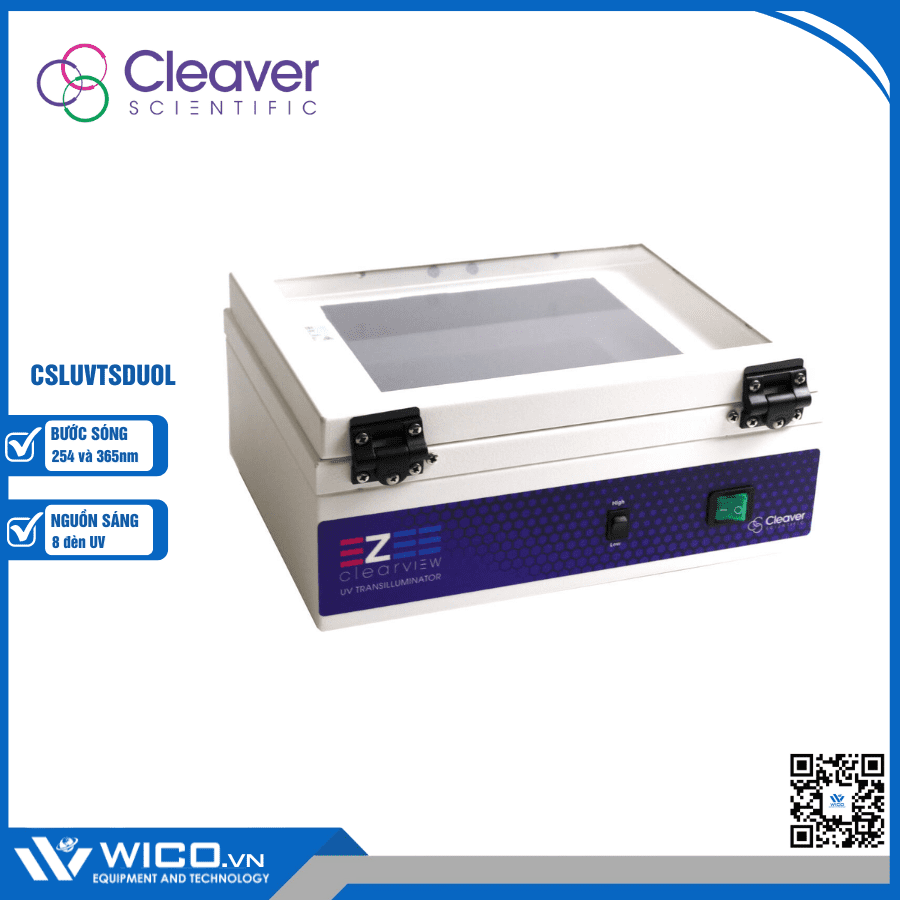 Bàn soi gel 2 bước sóng Cleaver Scientific CSLUVTSDUOL (8 đèn UV)