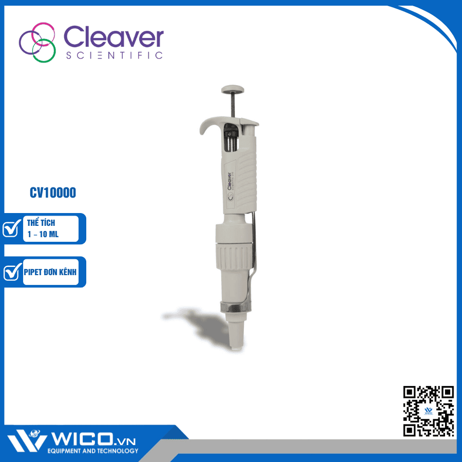 Pipet đơn kênh thay đổi thể tích Cleaver Scientific CV10000 (1 – 10ml)