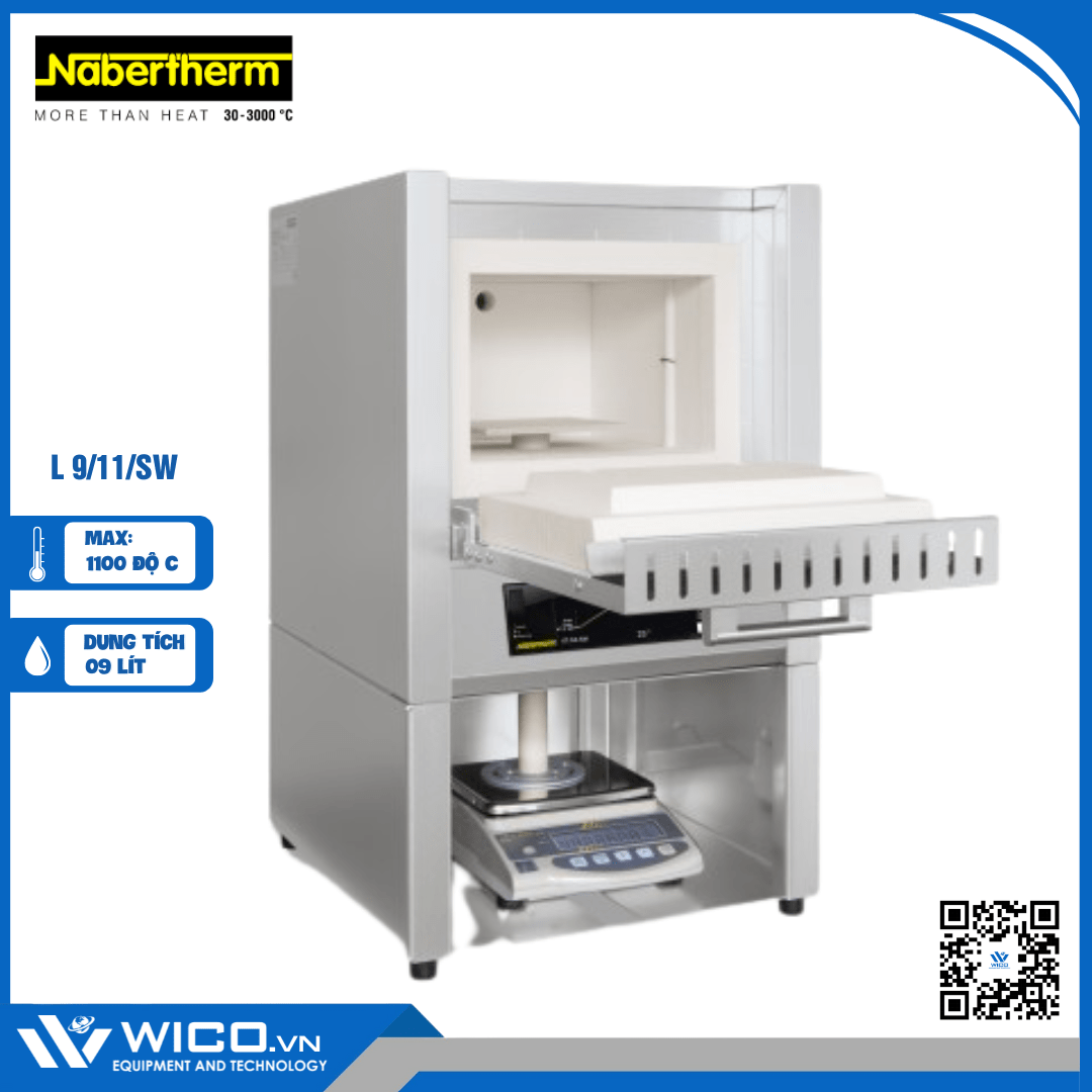 Lò Nung Cân Liên Tục Nabertherm L 9/11/SW | 1100 Độ - Cửa Lật