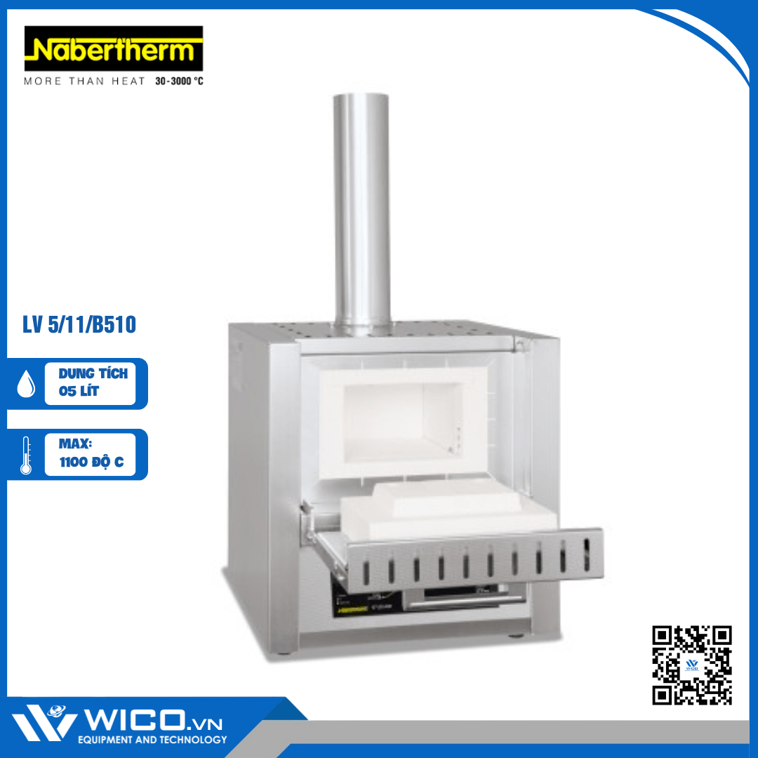 Lò Nung Đốt Tro 1100 Độ Nabertherm 5 Lít LV 5/11/B510