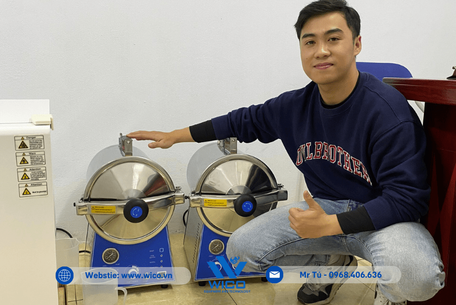 Kỹ thuật viên Wico tới bàn giao và HDSD Nồi hấp TM-T16J tại Nghệ An