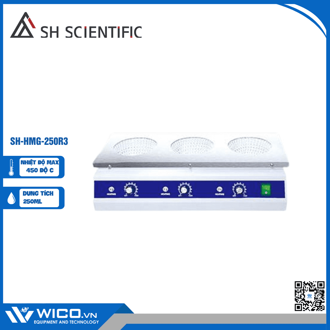 Bếp Đun Bình Cầu 3 Vị Trí SH Scientific Hàn Quốc SH-HMG-250R3