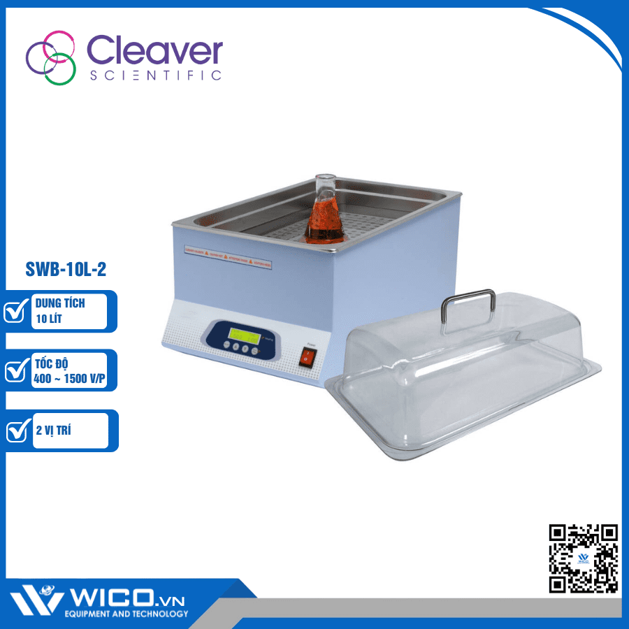 Bể điều nhiệt có khuấy từ 2 vị trí Cleaver Scientific SWB-10L-2 (10 lít)