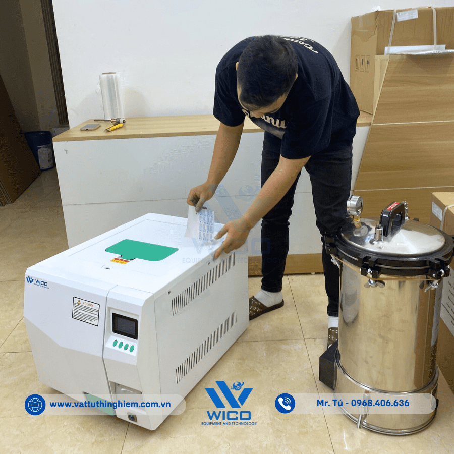 Kiểm tra Nồi hấp tiệt trùng TM-24DV cho chị Hạnh ở Cần Thơ