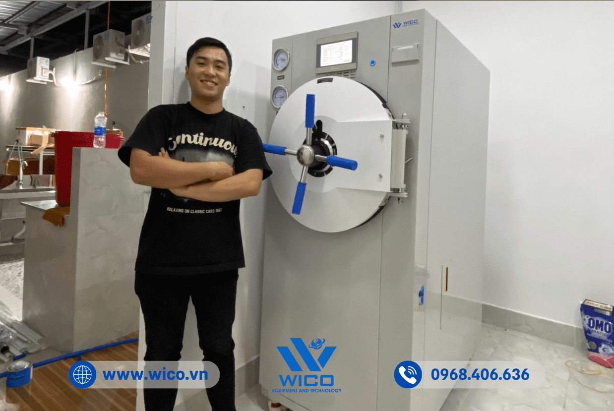 Kỹ thuật viên Wico tới tận nơi lắp đặt và hướng dẫn khách hàng sử dụng Nồi hấp tiệt trùng WS-YV 