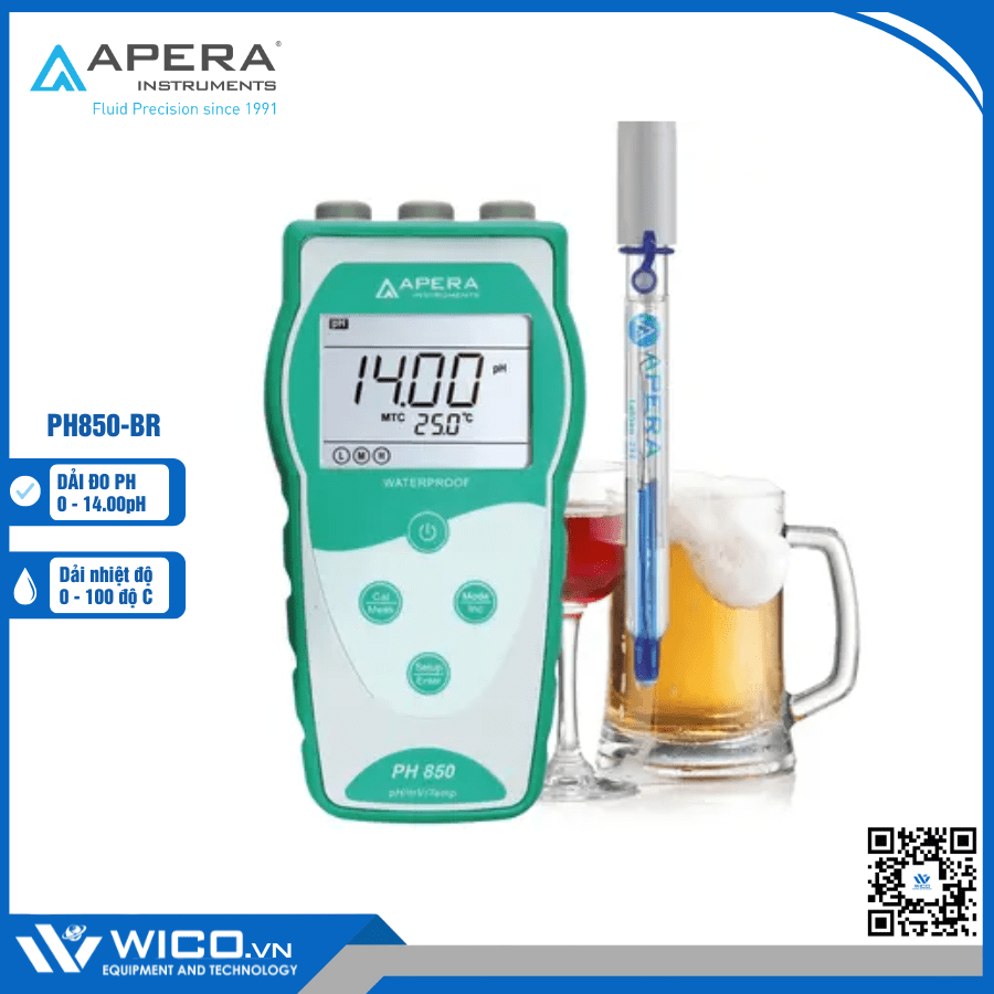 Máy đo pH/mV/nhiệt độ trong đồ uống PH850-BR Apera - Mỹ