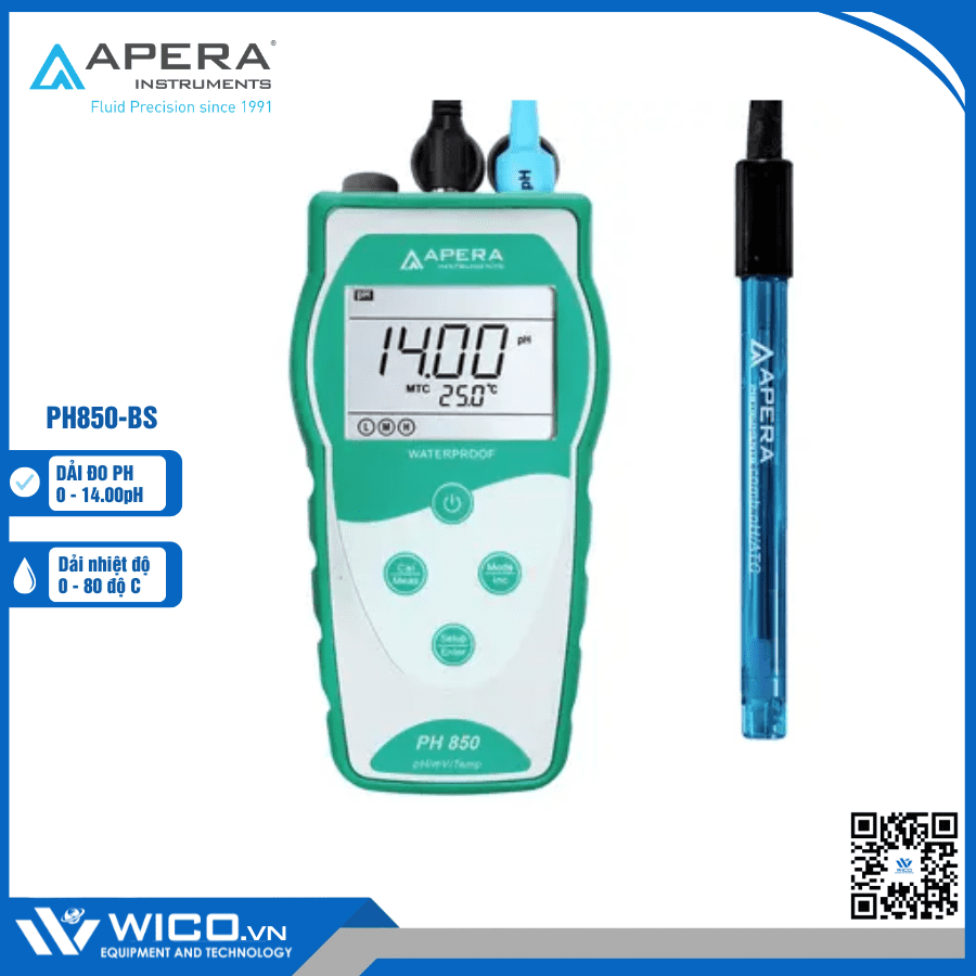Máy đo pH/mV/nhiệt độ trong thực phẩm PH850-BS Apera - Mỹ