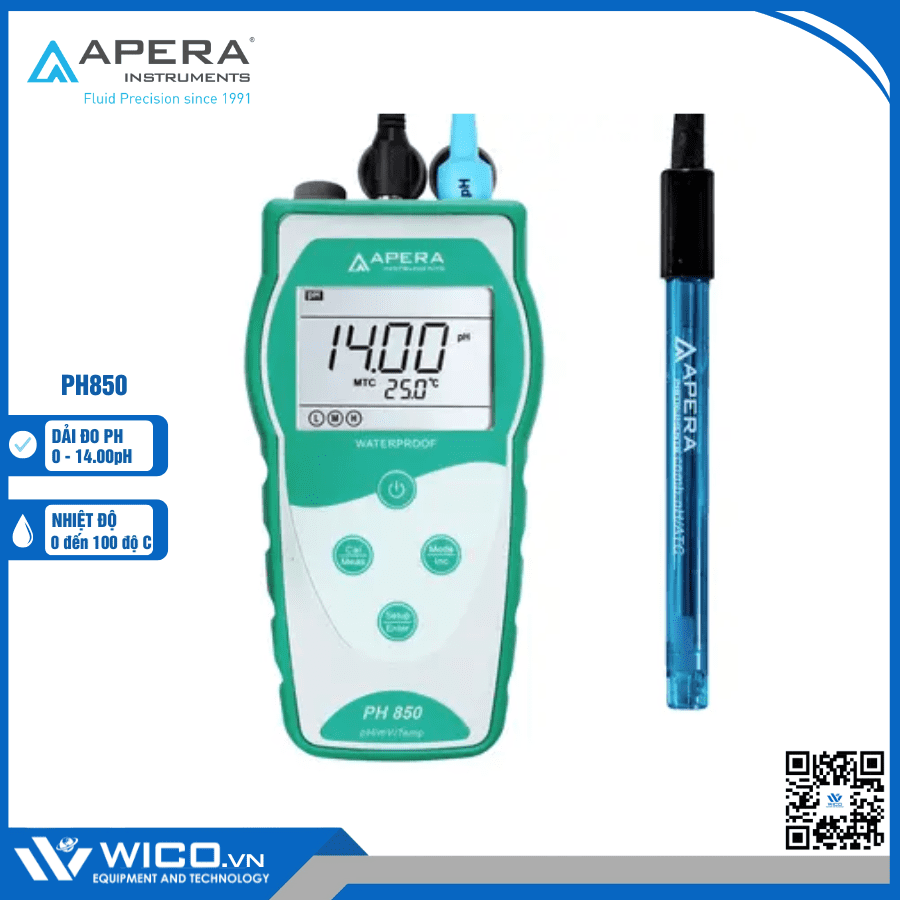 Máy đo pH/mV/nhiệt độ cầm tay PH850 Apera - Mỹ