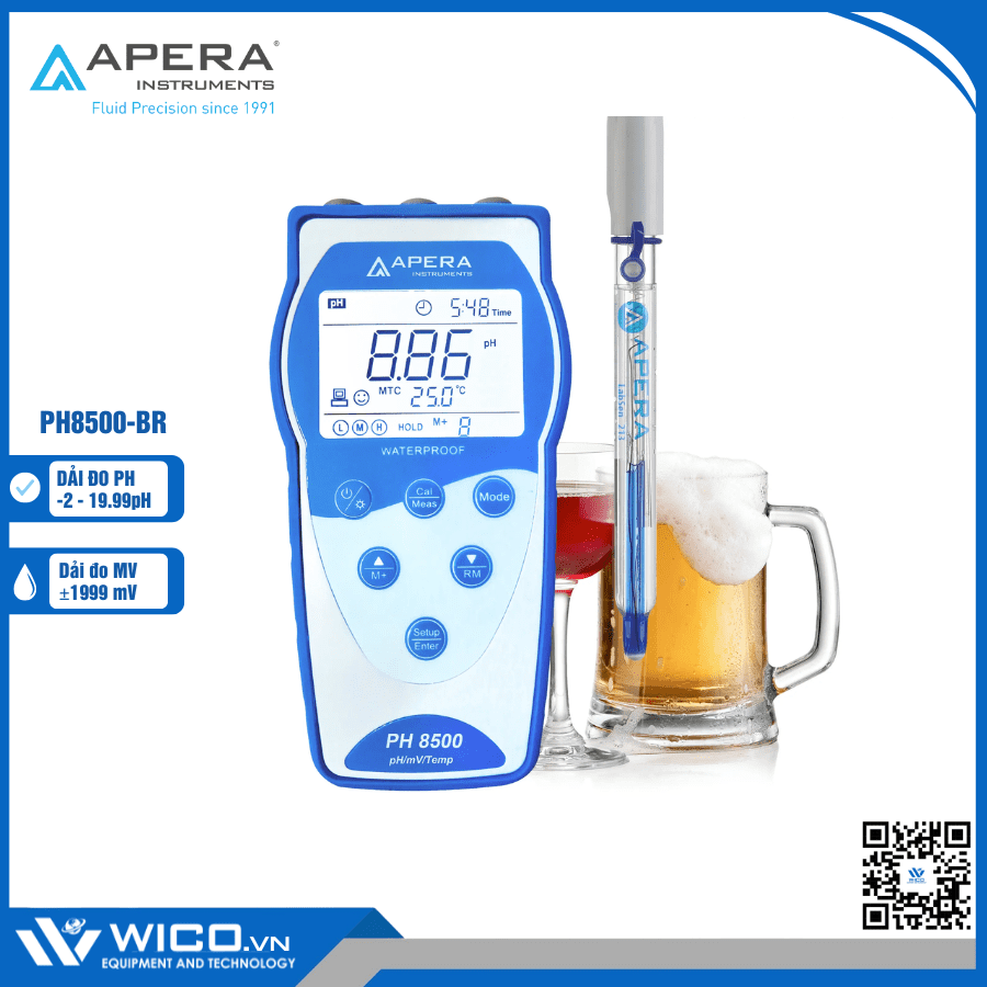 Máy đo pH/mV/nhiệt độ trong đồ uống PH8500-BR Apera - Mỹ