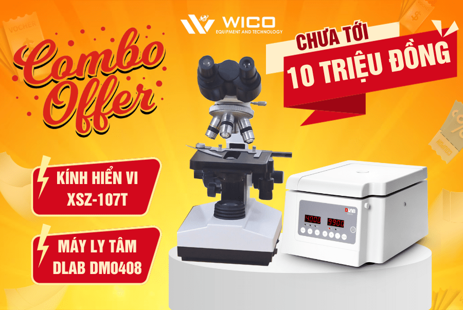 Combo thiết bị giá rẻ: Máy ly tâm và Kính hiển vi chuyên dụng cho phòng khám