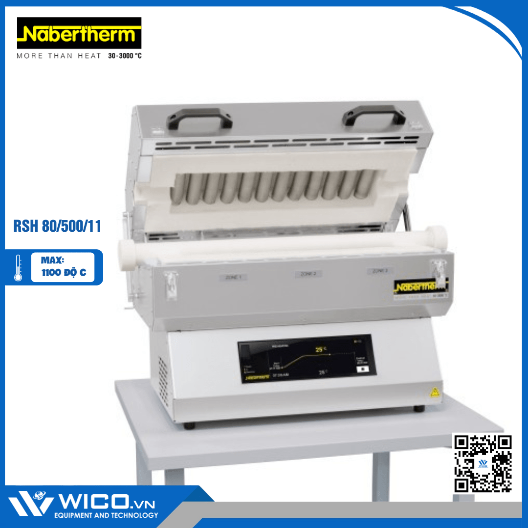 Lò Nung Ống Ngang 1100 Độ Nabertherm RSH 80/500/11/B510 