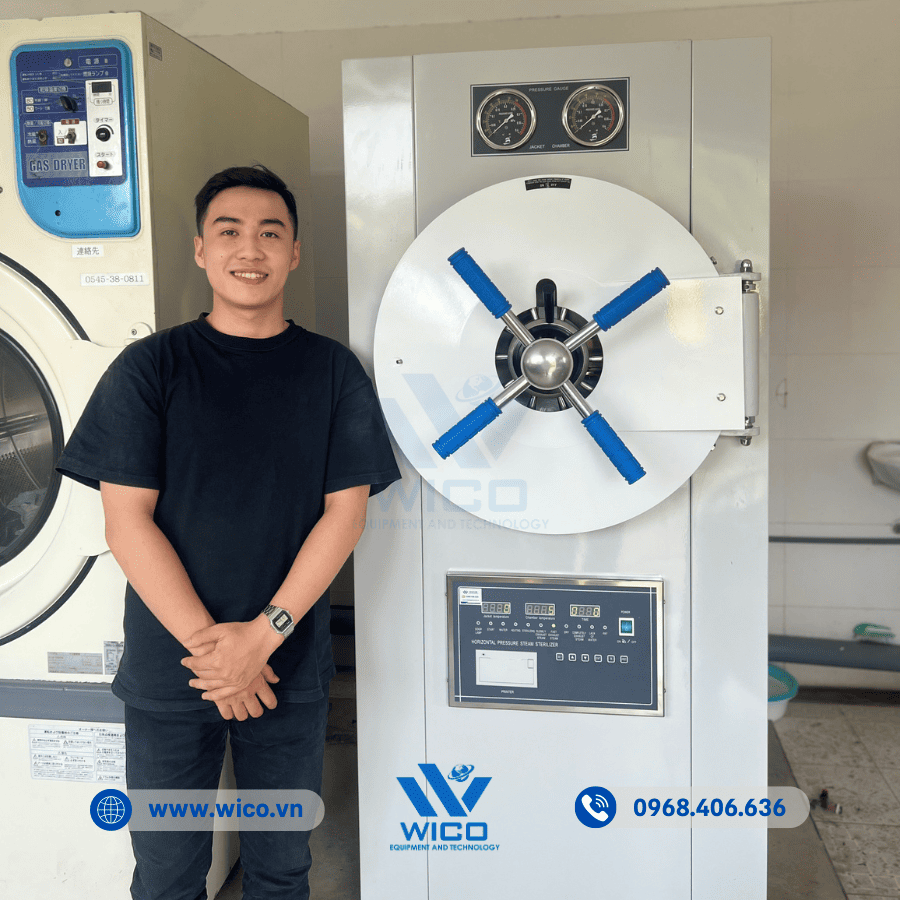 Kỹ thuật Wico bàn giao và hướng dẫn sử dụng Nồi hấp WS-200YDB