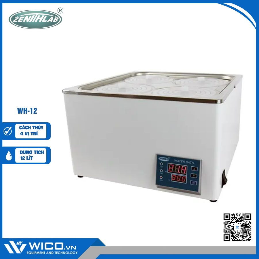 Bể Cách Thuỷ 4 Vị Trí Zenith Lab Trung Quốc WH-12