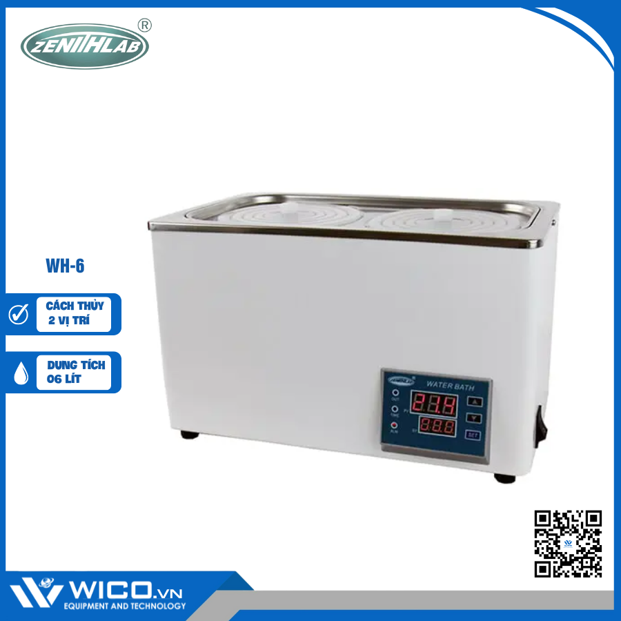 Bể Cách Thuỷ 2 Vị Trí Zenith Lab Trung Quốc WH-6