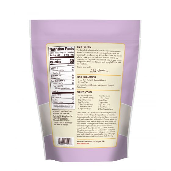 Bột Sweet Cream Buttermilk Powder Bob's Red Mill, Gói 624g, 22 Oz. (1 LB 6 Oz.)
