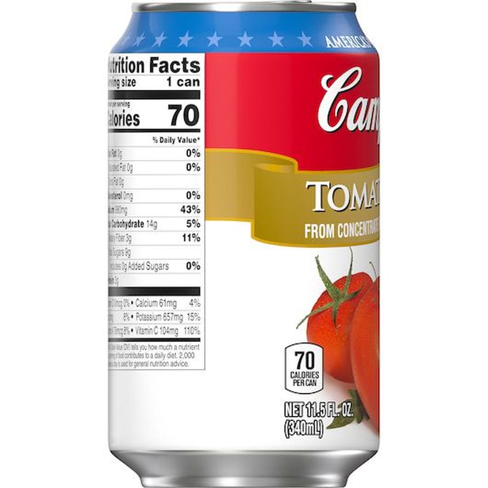 Nước Ép Cà Chua Campbell's Tomato Juice, Lon 340 mL (11.5 Fl. Oz.) [NON-GMO]