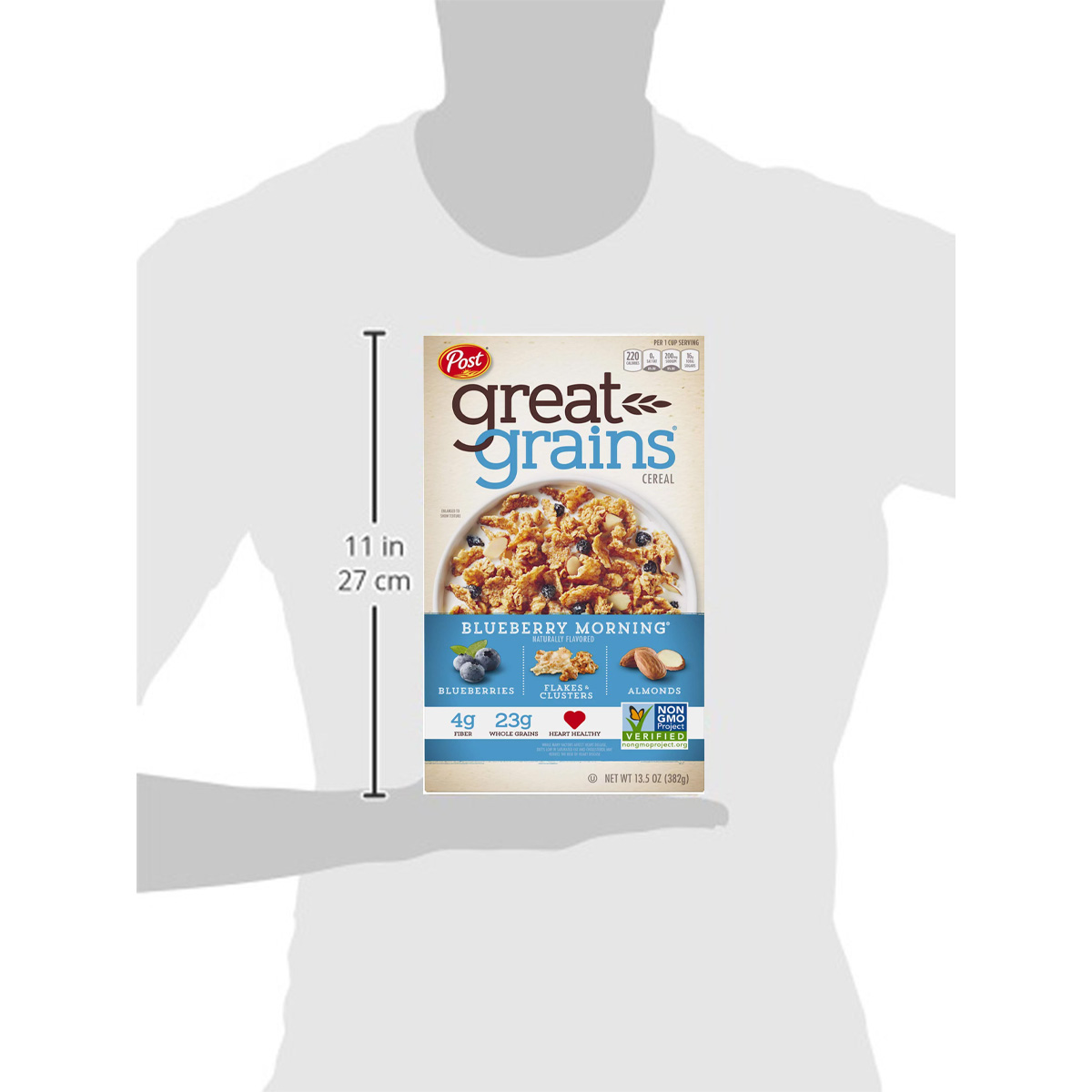 Ngũ Cốc Ăn Sáng Với Trái Bắc Việt Quốc Post Great Grains Blueberry Nut Crunch Breakfast Cereal, Hộp 382g (13.5 Oz.)