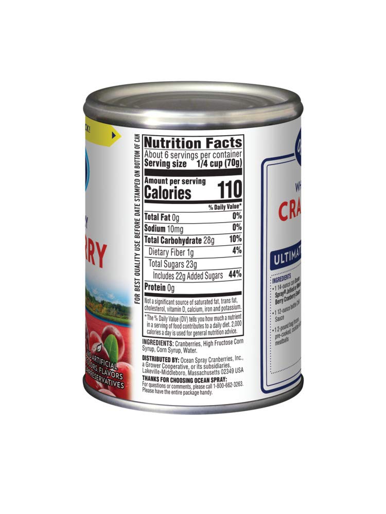Sốt Nam Việt Quất Nguyên Trái Ocean Spray Whole Berry Cranberry Sauce, Hộp 397g (14 Oz.)