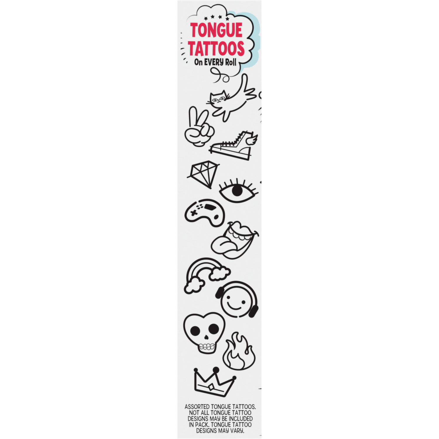 Kẹo Dẻo Trái Cây Dạng Cuộn Fruit Roll-Ups With Tongue Tattoos , Hộp 141g (10 Cuộn)