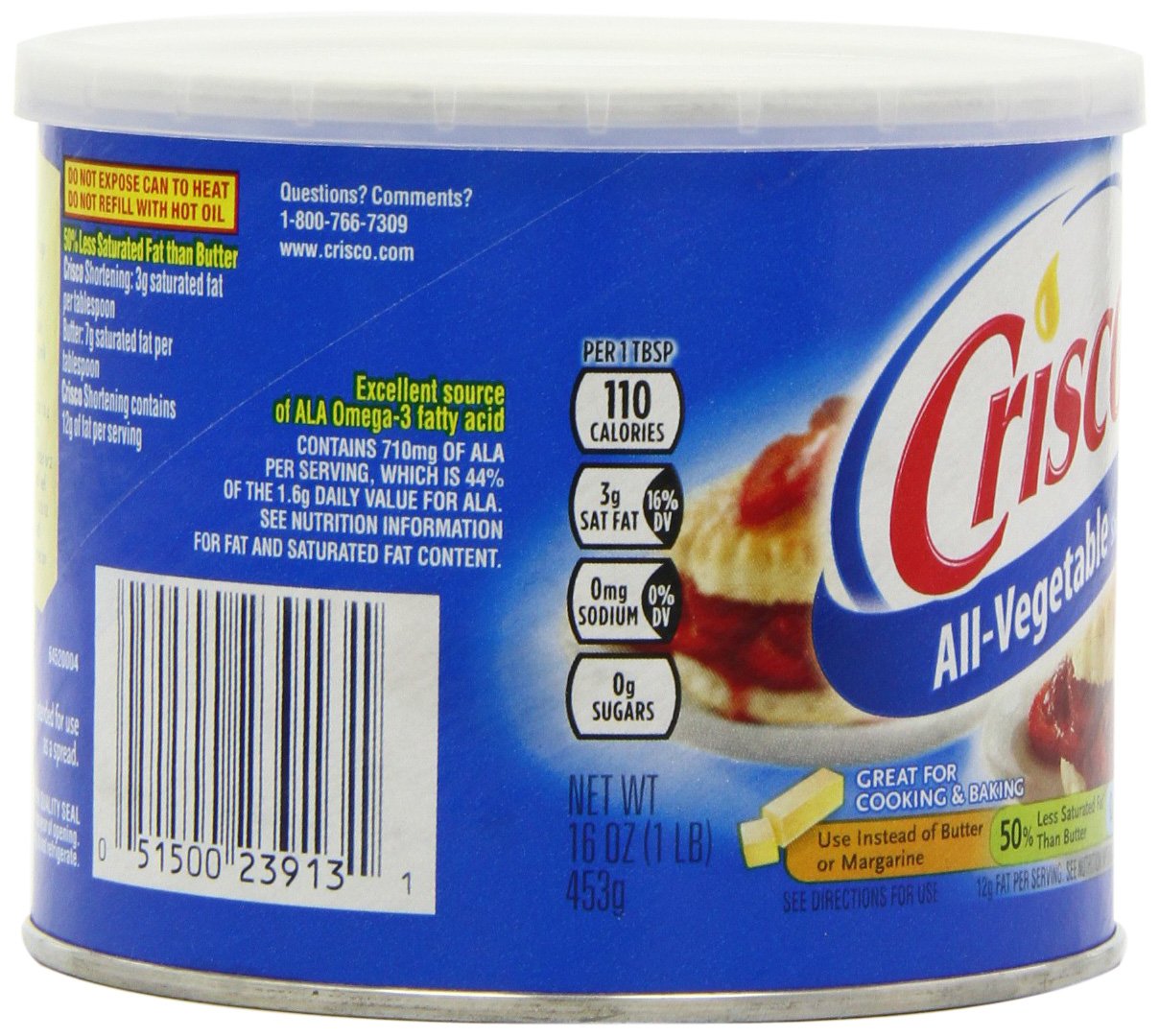 Mỡ Trừu Thực Vật (Shortening) Hiệu Crisco All-Vegetable Shortening, Hộp 453g (16 Oz.) 1 Lb.