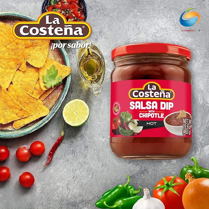 Sốt Nhúng Nachos Cay Với Ớt Chipotle La Costena Salsa Dip With Chipotle Hot, Lọ 435g