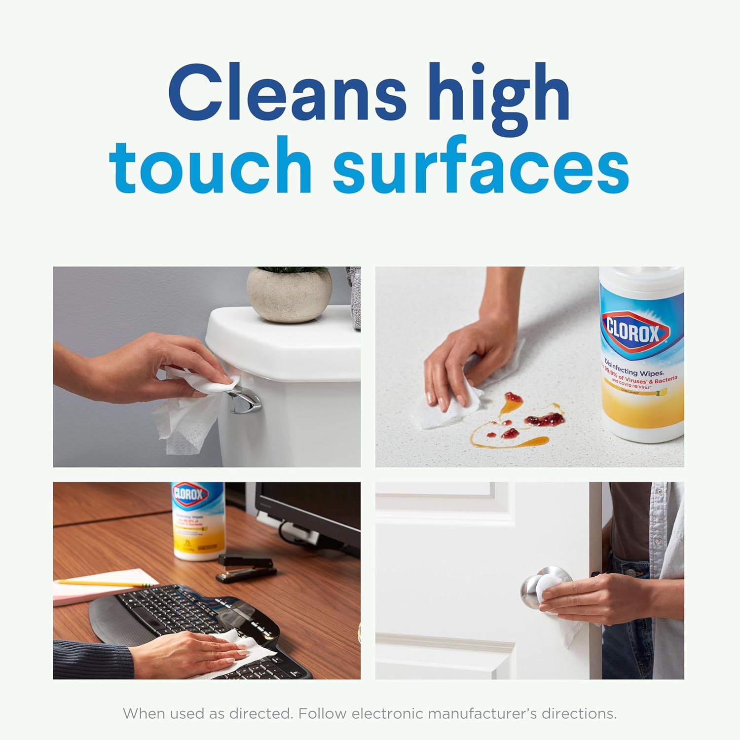 Khăn Lau Khử Khuẩn Clorox Disinfecting Wipes Crisp Lemon, Hộp 35 Miếng 17.78 x 20.32 cm (7" x 8")
