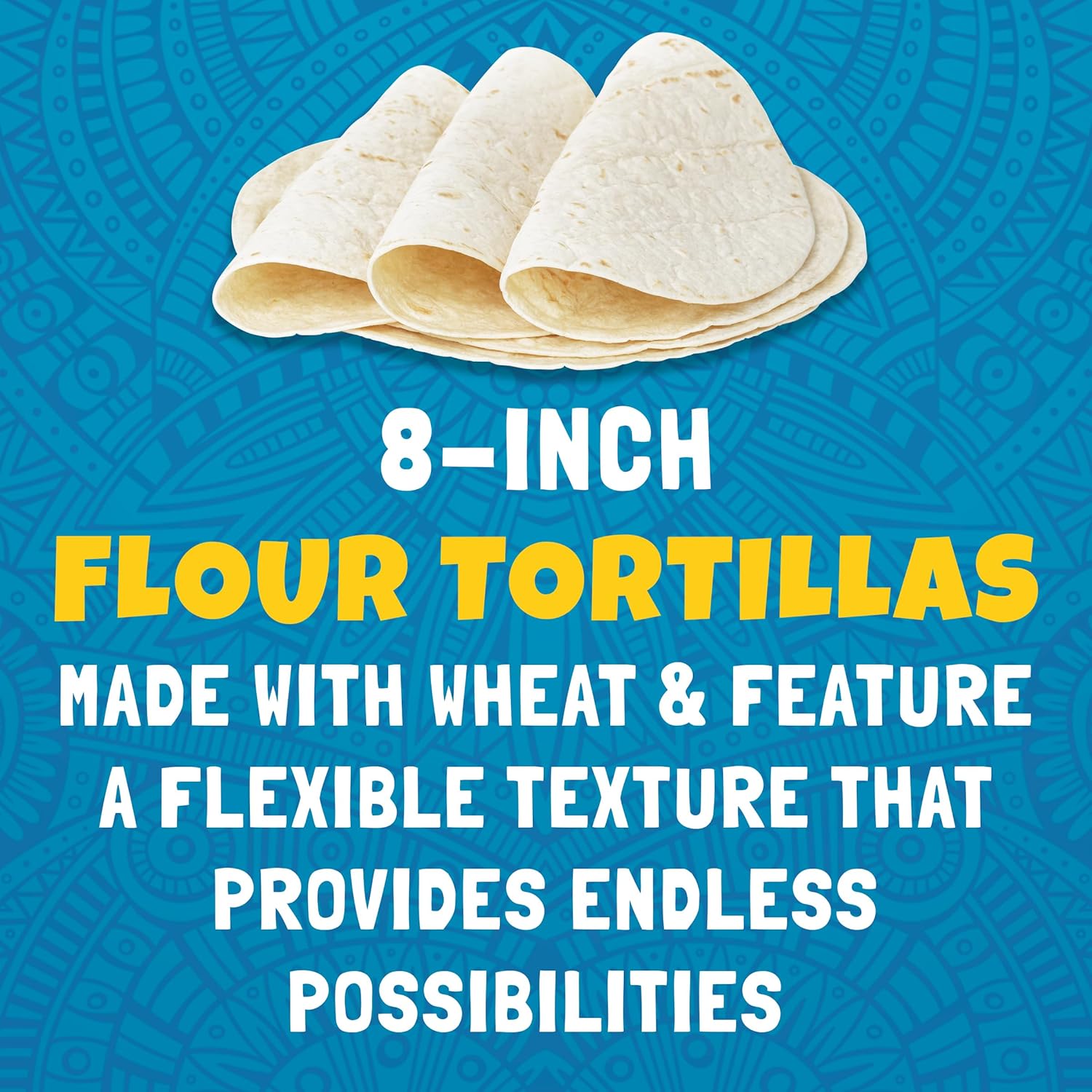 Vỏ Bánh Tortilla 8 inch Giảm 40% Muối Ortega 40% Less Sodium Tortillas, Gói 10 Vỏ (Gói 405g)