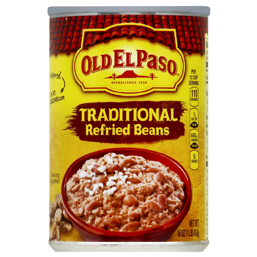 Đậu Nghiền Kiểu Truyền Thống Old El Paso Traditional Refried Beans , Lon 453g (16 Oz.)