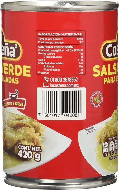 Sốt Salsa Verde Para Enchiladas La Costena, Lon 420g