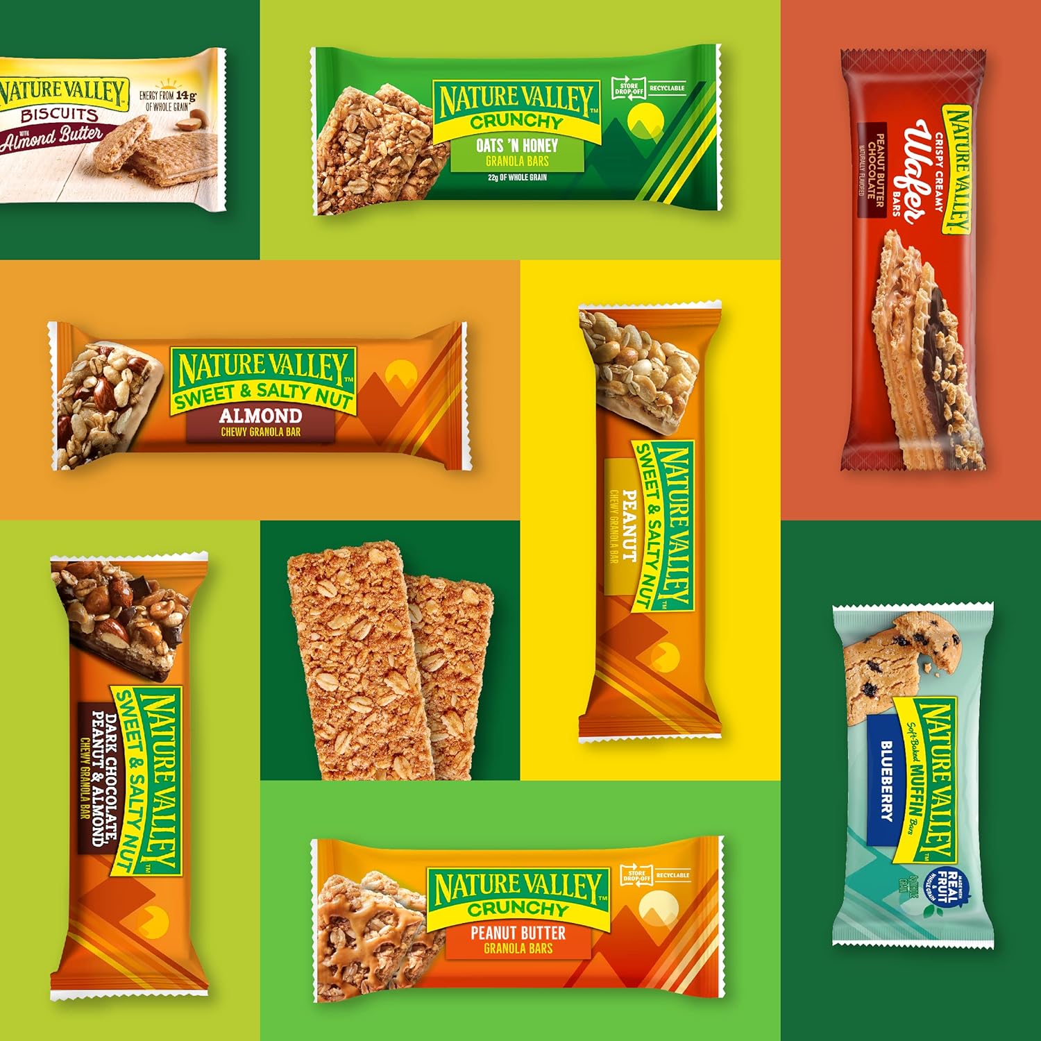 Thanh Ngũ Cốc Yến Mạch Bơ Đậu Phộng Nature Valley Peanut Butter Crunchy Granola Bars, Hộp 12 Thanh (6 Gói) , 253g (8.94 Oz.)