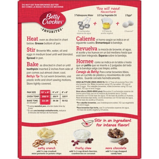 Bột Làm Bánh Brownies Socola Đen Pha Sẵn Betty Crocker Dark Chocolate Brownie Mix, Family Size, Hộp 519g (18.3 Oz.)