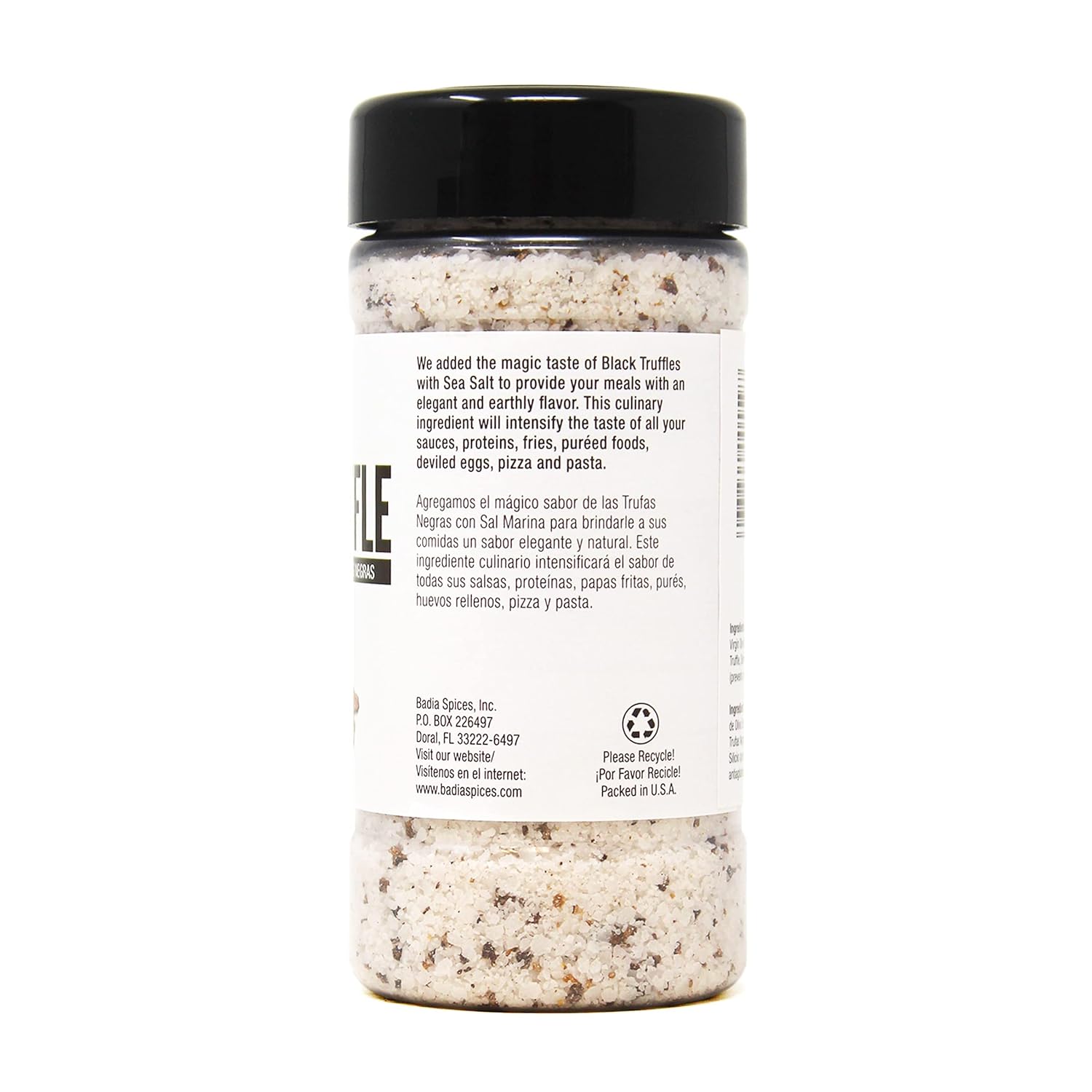 Muối Biển Nấm Badia Black Truffle Sea Salt, Hộp 255.1g (9 Oz.)