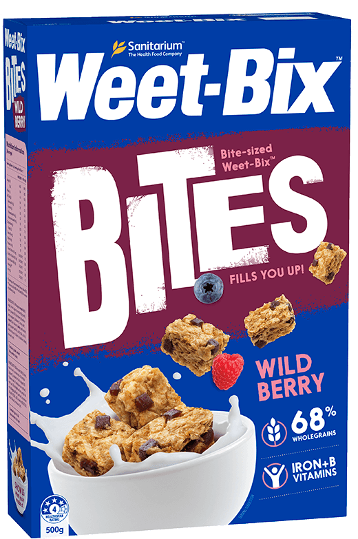 Bánh Ngũ Cốc Ăn Sáng Weet-Bix Bites Vị Dâu Rừng Giàu Chất Xơ Ít Đường, Hộp 500g