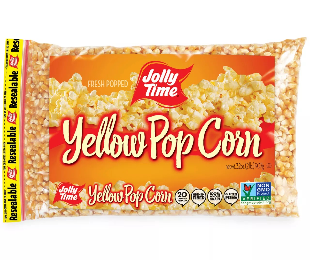 Bỏng Ngô Nổ Lò Vi Sóng Không Biến Đổi Gene JOLLY TIME Non-GMO Yellow Popping Corn Kernels, Gói 907g (32 Oz.)