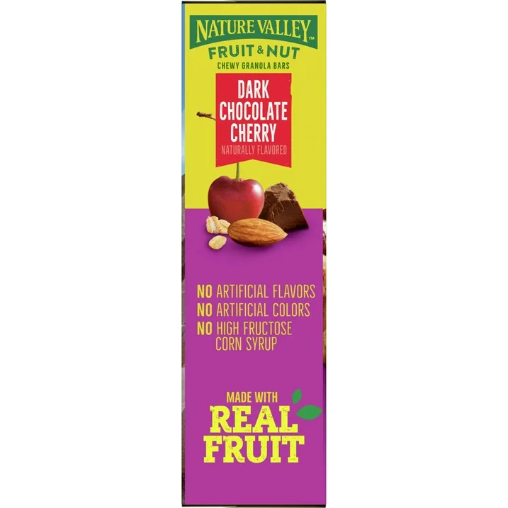 Thanh Ngũ Cốc Socola, Hạt Và Cherry Nature Valley Fruit & Nut Chewy Granola Bar, Hộp 6 Thanh x 35g