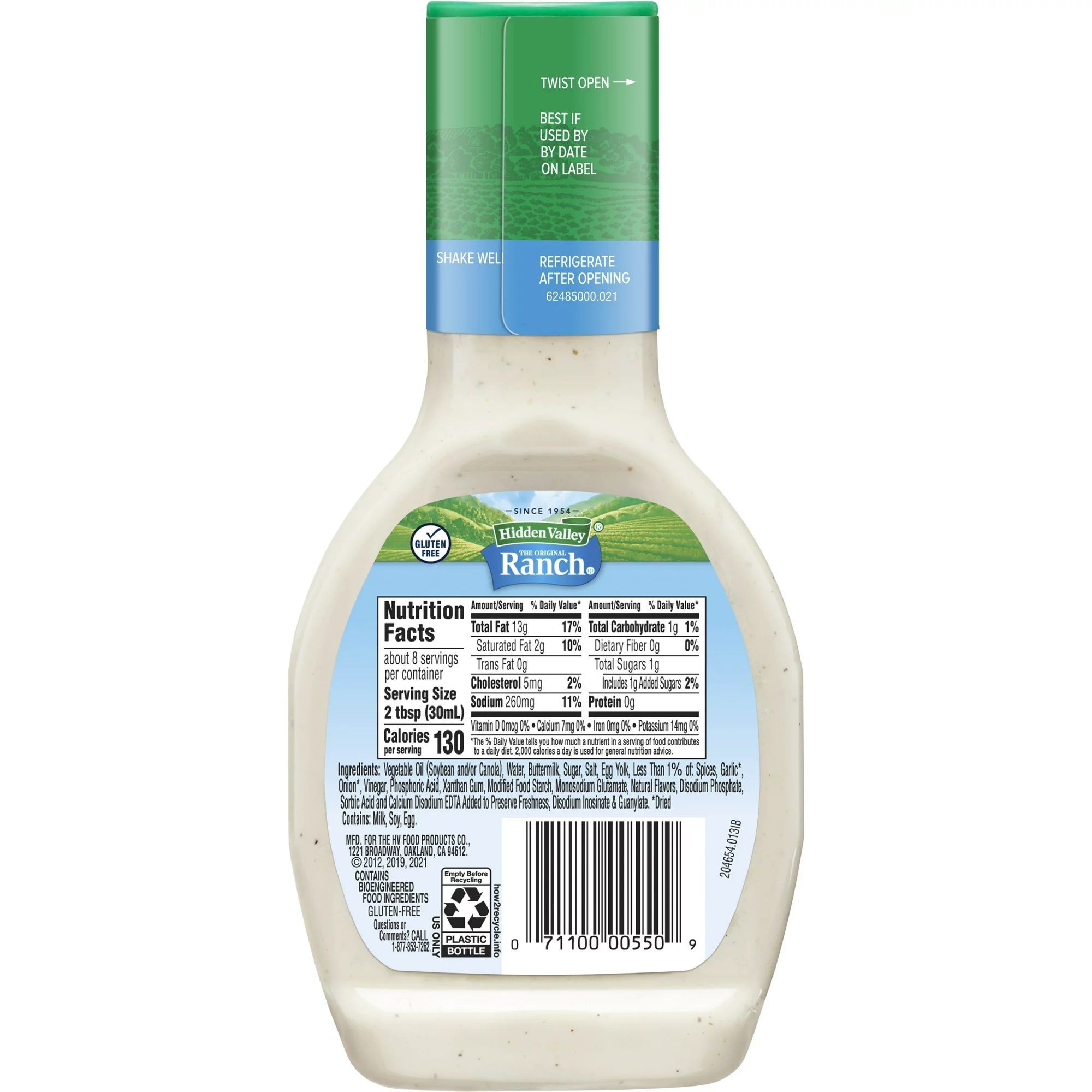 Sốt Chấm, Trộn, Ăn Kiêng Ranch Hidden Valley Original Ranch Salad Dressing & Topping, Gluten Free, Chai 236ml