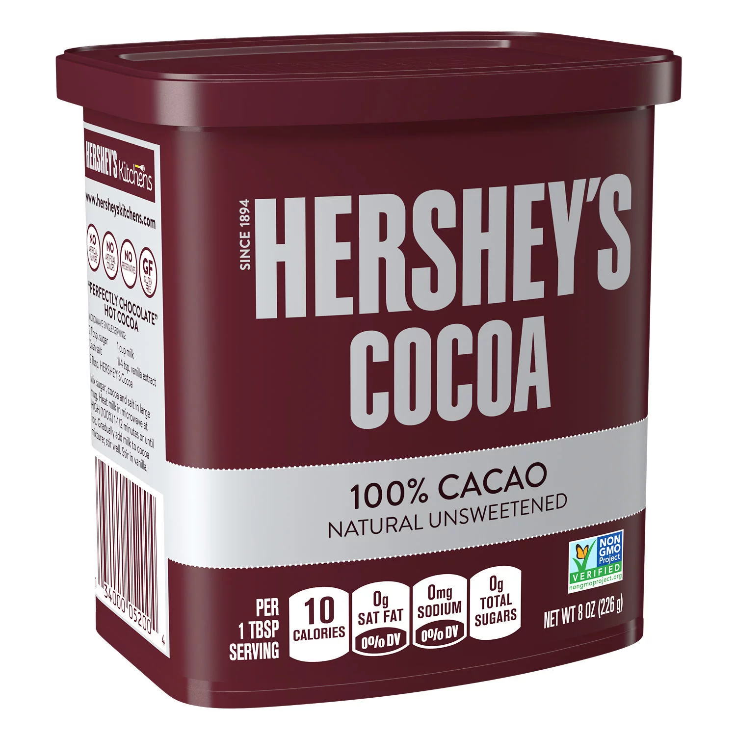 Bột Cacao Hershey's Không Đường Hershey's Cocoa 100% Cacao Natural Unsweeted, Hộp 226g (8 Oz.)