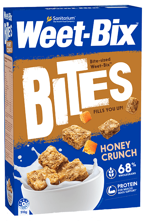 Bánh Ngũ Cốc Ăn Sáng Weet-Bix Bites Vị Mật Ong Giòn Giàu Chất Xơ Ít Đường, Hộp 500g