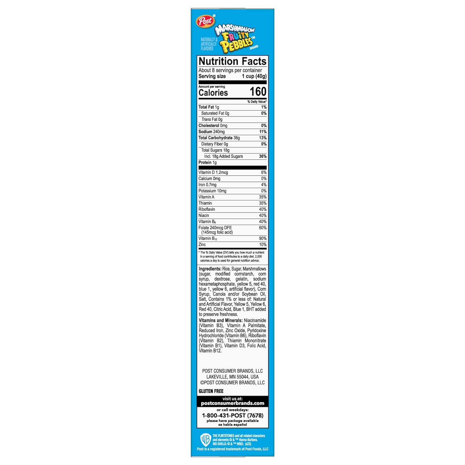 Ngũ Cốc Marshmallow Trái Cây Post Pebbles Fruity, Free Gluten, Hộp 311g (11 oz)