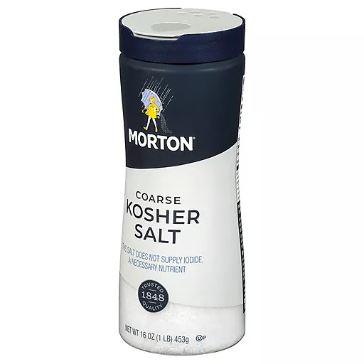 Muối Kosher Không I-Ốt Morton Coarse Kosher Salt, Hộp 453g (16 Oz.)
