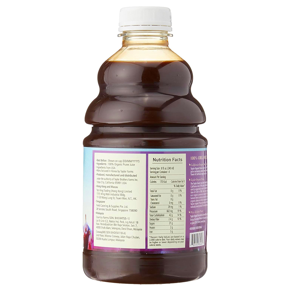 Nước Ép Mận Hữu Cơ Taylor 100% Organic Prune Juice, Chai 946 ml