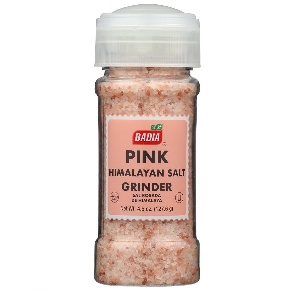 Muối Hồng Himalaya Kèm Đầu Xay Badia Grinder Pink Himalayan Salt, Lọ 127.6g (4.5 Oz.)