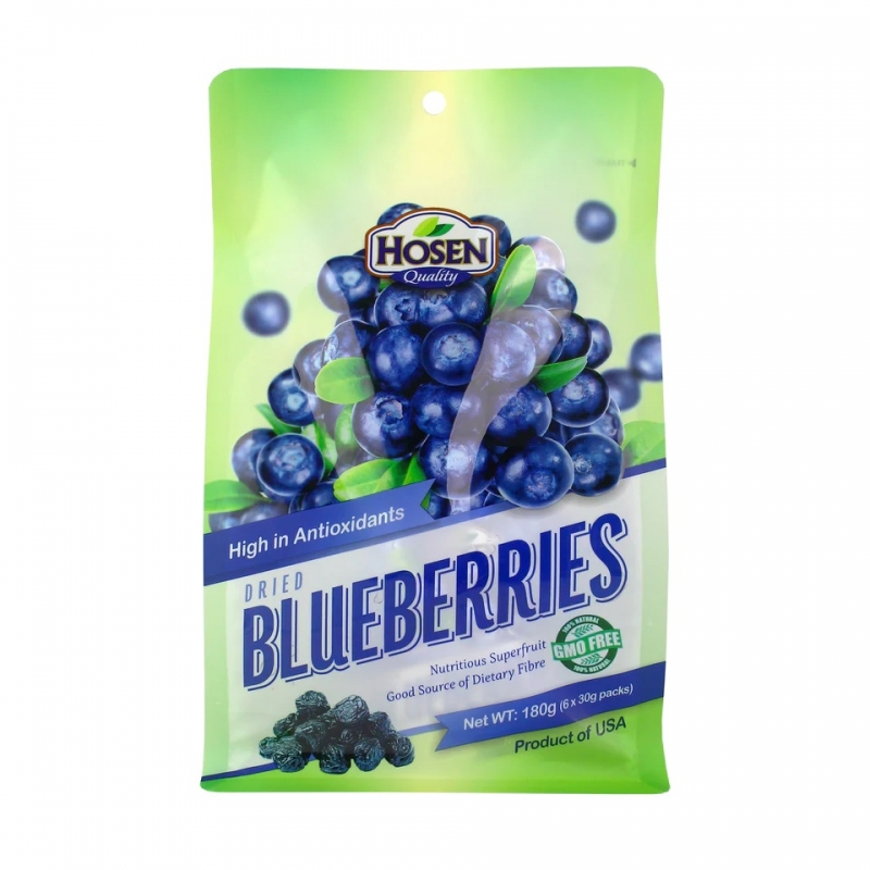 Quả Việt Quất Sấy Khô Hosen Dried Blueberries, Túi 180g (6 Gói x 30g)