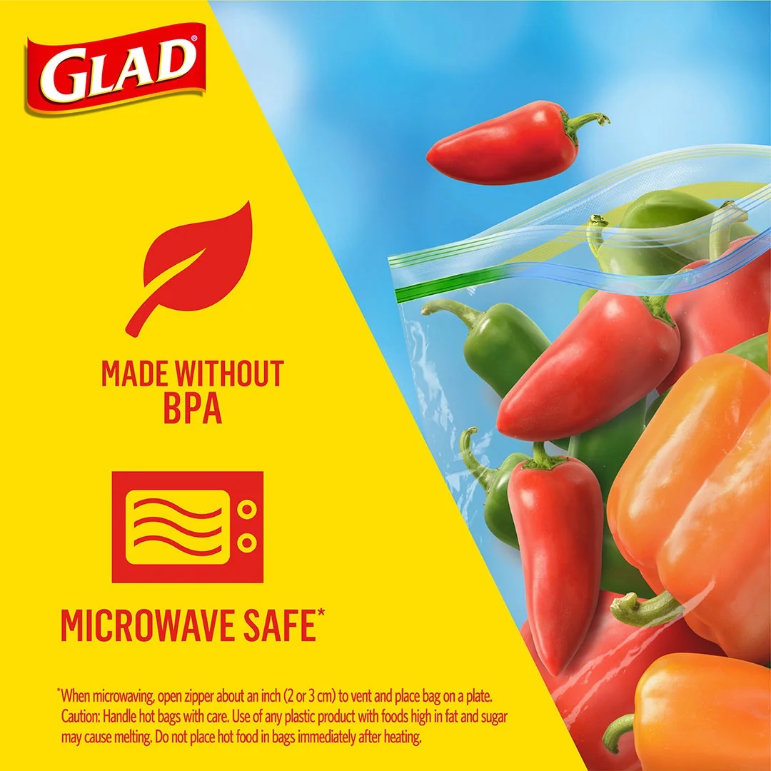 Túi Zip Đựng Thực Phẩm, Snack Double Seal (2 Khóa) GLAD (Hộp 50 Túi Size 16.8 cm x 14.9 cm)