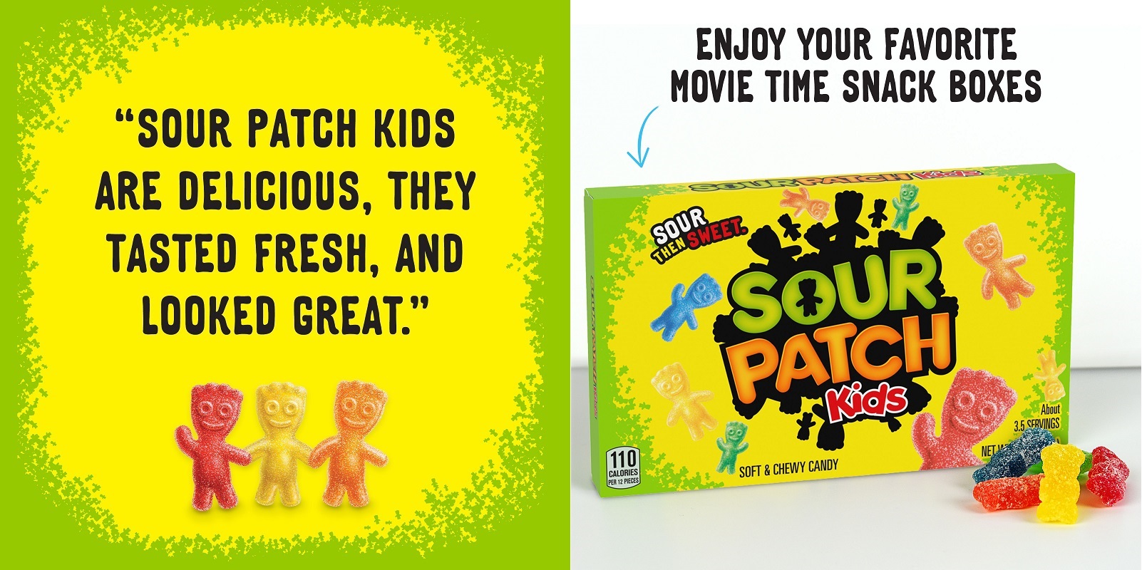 Kẹo Dẻo Trái Cây Sour Patch Kids Original Soft & Chewy Candy, Hộp 99g (3.5 Oz.)